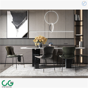 Modern dining table and chair combination 3d model